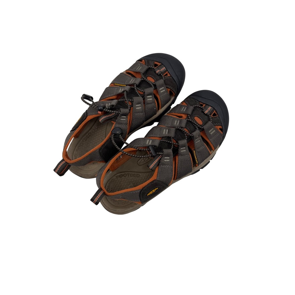 KEEN Newport H2 Sandals Mens Size 9 Gray Orange Waterproof Hiking 1008399